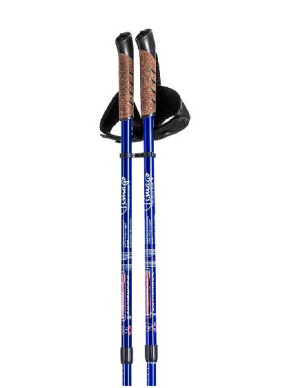 Kijki spacerowe, trekkingowe do nordic walking - dla aktywnego seniora - kolor: Niebieski